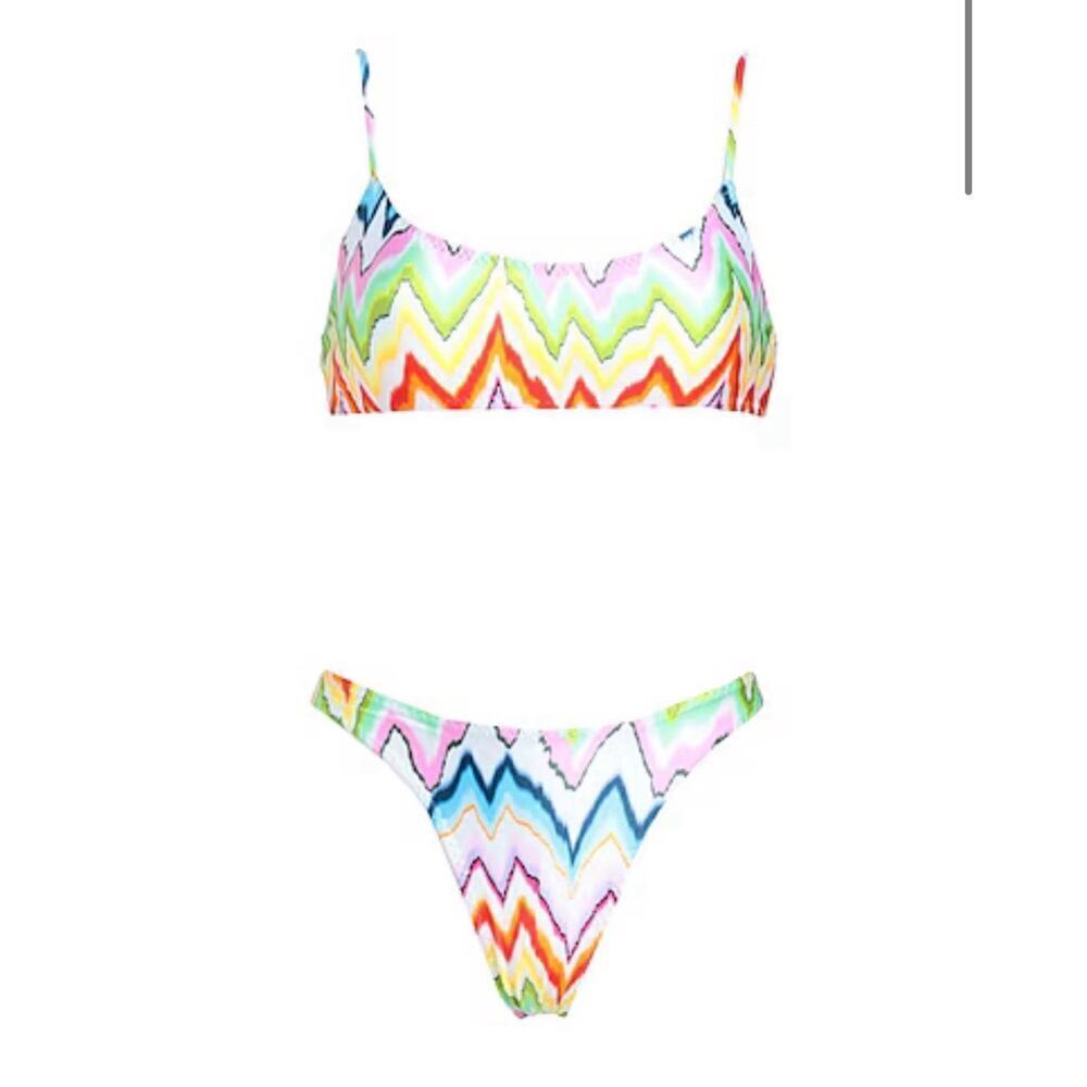 Missoni Bandeau Bikini Two Piece Bikini Set 44 L 8 Bathing Suit Swim NWT chevron - Picture 8 of 14
